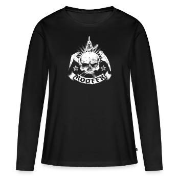 couvreur - T-shirt manches longues Premium bio Femme - noir - Devant - Julia (174cm)