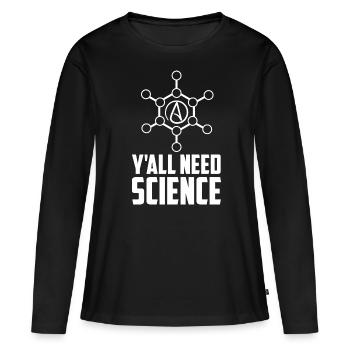 Athéiste Anti Relégion Athéisme Agnostique - T-shirt manches longues Premium bio Femme - noir - Devant - Julia (174cm)