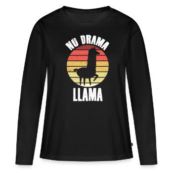 Lama Llama Alpagas - T-shirt manches longues Premium bio Femme - noir - Devant - Julia (174cm)