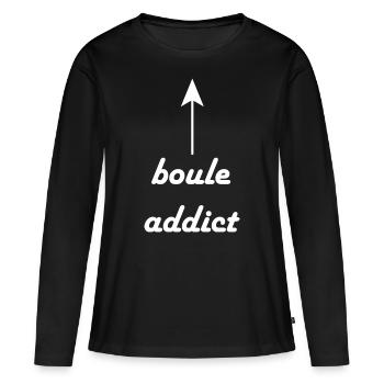 Boule Pétanque pétanque pétanque - T-shirt manches longues Premium bio Femme - noir - Devant - Julia (174cm)