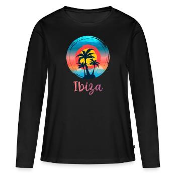 Ibiza - Frauen Premium Bio Langarmshirt - Schwarz - Vorne - Julia (174cm)