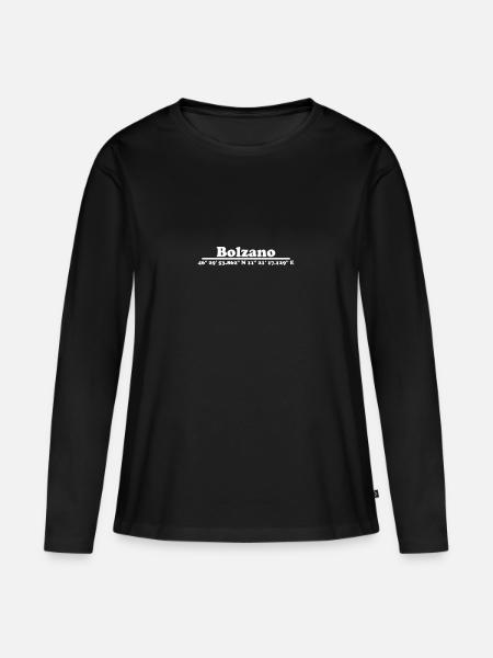 Bozen Koordinaten - Frauen Premium Bio Langarmshirt - Schwarz