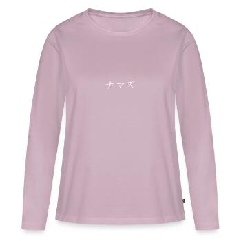 Wels Japonais - T-shirt manches longues Premium bio Femme - rose poudré - Devant - Julia (174cm)