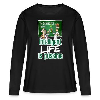 Scientist agree intelligent life is possible - Women's Premium Organic Long Sleeve Shirt - black - Front - Julia (174cm)