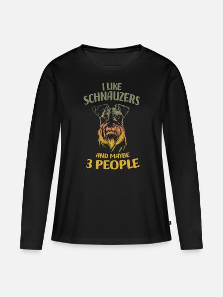 Schnauzer - Frauen Premium Bio Langarmshirt - Schwarz