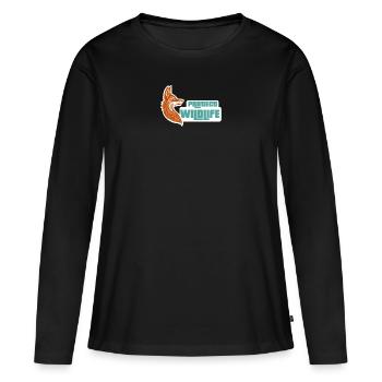 Protéger la faune - T-shirt manches longues Premium bio Femme - noir - Devant - Julia (174cm)