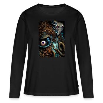 Instant II - T-shirt manches longues Premium bio Femme - noir - Devant - Julia (174cm)