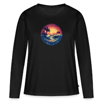 Beach - Women's Premium Organic Long Sleeve Shirt - black - Front - Julia (174cm)
