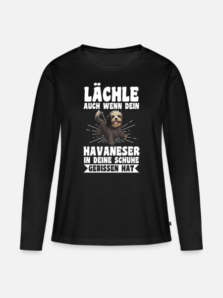 Hund Havaneser - Frauen Premium Bio Langarmshirt - Schwarz