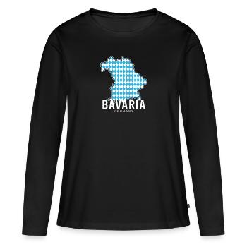 Bavière, Allemagne, Contour Flag1 - T-shirt manches longues Premium bio Femme - noir - Devant - Julia (174cm)