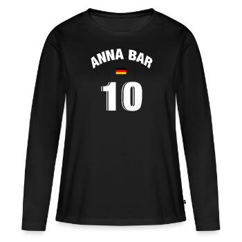 Ann Bar Team Allemagne - T-shirt manches longues Premium bio Femme - noir - Devant - Julia (174cm)