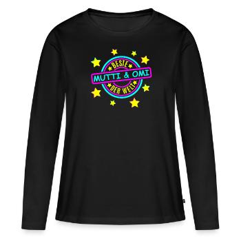 Beste Mutti Omi - Frauen Premium Bio Langarmshirt - Schwarz - Vorne - Julia (174cm)