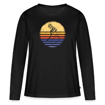 Comedian Retro Sunset Stand Up Comedy - Frauen Premium Bio Langarmshirt - Schwarz - Vorne - Julia (174cm)