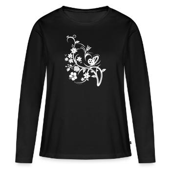 PRINTEMPS - T-shirt manches longues Premium bio Femme - noir - Devant - Julia (174cm)
