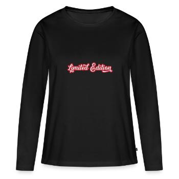 Édition limitée - T-shirt manches longues Premium bio Femme - noir - Devant - Julia (174cm)