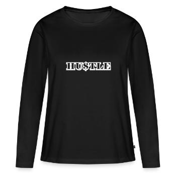 Hustle Quote - Frauen Premium Bio Langarmshirt - Schwarz - Vorne - Julia (174cm)
