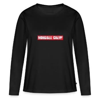 Équipage de la mer du Nord - T-shirt manches longues Premium bio Femme - noir - Devant - Julia (174cm)