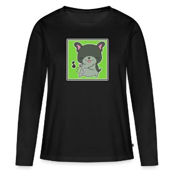Chien avec triangle - T-shirt manches longues Premium bio Femme - noir - Devant - Julia (174cm)