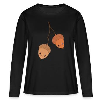 Glands - T-shirt manches longues Premium bio Femme - noir - Devant - Julia (174cm)