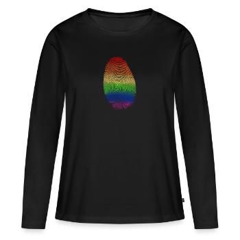 Ich bin, was ich bin Geschenk - Frauen Premium Bio Langarmshirt - Schwarz - Vorne - Julia (174cm)