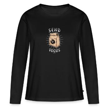 envoyer des aliments cadeau - T-shirt manches longues Premium bio Femme - noir - Devant - Julia (174cm)