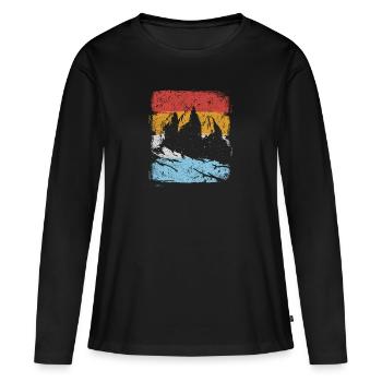 Cadeau Dolomites Vintage - T-shirt manches longues Premium bio Femme - noir - Devant - Julia (174cm)