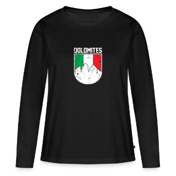 cadeau dolomites italie - T-shirt manches longues Premium bio Femme - noir - Devant - Julia (174cm)