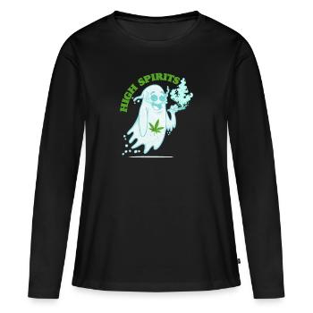 Habillement drôle de Ston Pothead de Halloween pour l'herbe - T-shirt manches longues Premium bio Femme - noir - Devant - Julia (174cm)