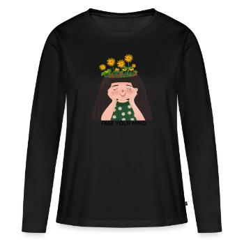 LIBÉREZ VOTRE - T-shirt manches longues Premium bio Femme - noir - Devant - Julia (174cm)