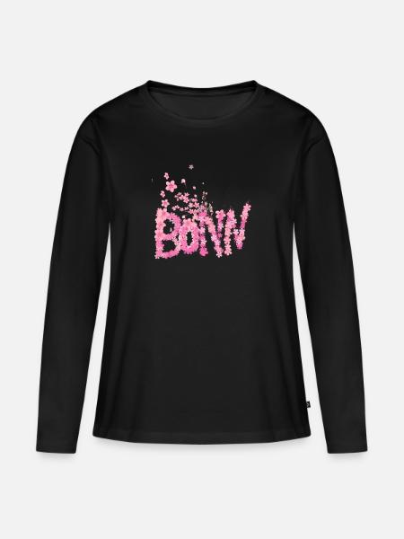 Kirschblüte,blumen,blüte,Blume - Frauen Premium Bio Langarmshirt - Schwarz