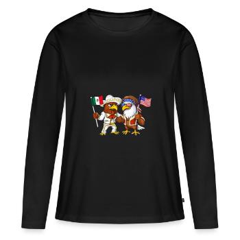 Mexican American Eagles - Women's Premium Organic Long Sleeve Shirt - black - Front - Julia (174cm)
