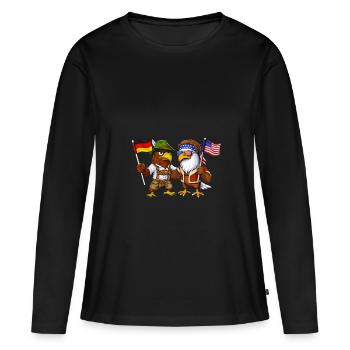German Eagle US American Bald Eagle - Women's Premium Organic Long Sleeve Shirt - black - Front - Julia (174cm)