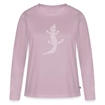 Gecko - Frauen Premium Bio Langarmshirt - Altrosa - Vorne - Julia (174cm)