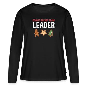 Cookie Baking Team Leader Cookie - Frauen Premium Bio Langarmshirt - Schwarz - Vorne - Julia (174cm)