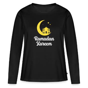 Ramadan Kareem - T-shirt manches longues Premium bio Femme - noir - Devant - Julia (174cm)