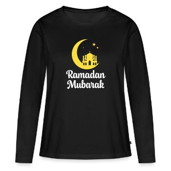 Ramadan Mourbarak - T-shirt manches longues Premium bio Femme - noir - Devant - Julia (174cm)