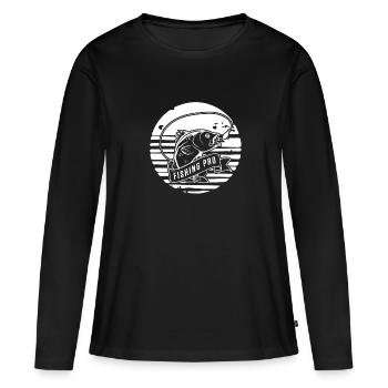 Pêche Pro - T-shirt manches longues Premium bio Femme - noir - Devant - Julia (174cm)