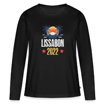 Lissabon 2022 - Frauen Premium Bio Langarmshirt - Schwarz - Vorne - Julia (174cm)