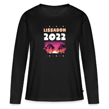 Lissabon 2022 - Frauen Premium Bio Langarmshirt - Schwarz - Vorne - Julia (174cm)