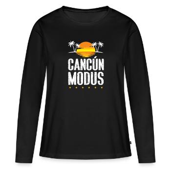 Cancun Mode - T-shirt manches longues Premium bio Femme - noir - Devant - Julia (174cm)