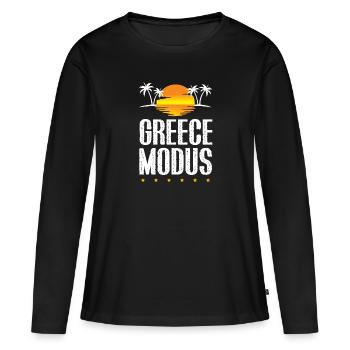 Greece Modus - Frauen Premium Bio Langarmshirt - Schwarz - Vorne - Julia (174cm)
