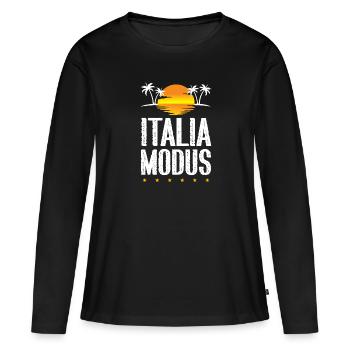 Italia Modus - Frauen Premium Bio Langarmshirt - Schwarz - Vorne - Julia (174cm)