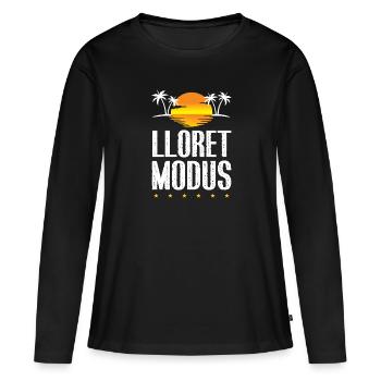 Lloret de Mar mode - T-shirt manches longues Premium bio Femme - noir - Devant - Julia (174cm)