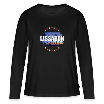 Lissabon - Frauen Premium Bio Langarmshirt - Schwarz - Vorne - Julia (174cm)