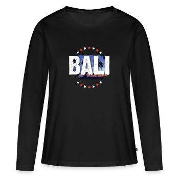 Bali - T-shirt manches longues Premium bio Femme - noir - Devant - Julia (174cm)