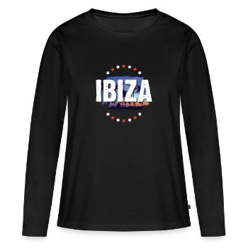 Ibiza - Frauen Premium Bio Langarmshirt - Schwarz - Vorne - Julia (174cm)