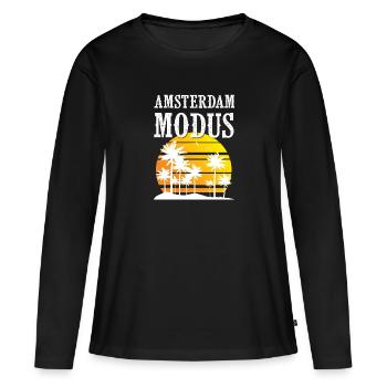 Amsterdam Modus - Frauen Premium Bio Langarmshirt - Schwarz - Vorne - Julia (174cm)