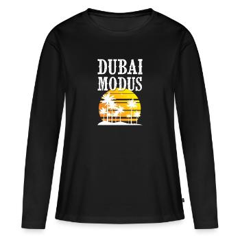 Dubai Modus - Frauen Premium Bio Langarmshirt - Schwarz - Vorne - Julia (174cm)
