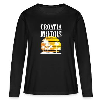 Croatia Modus - Frauen Premium Bio Langarmshirt - Schwarz - Vorne - Julia (174cm)