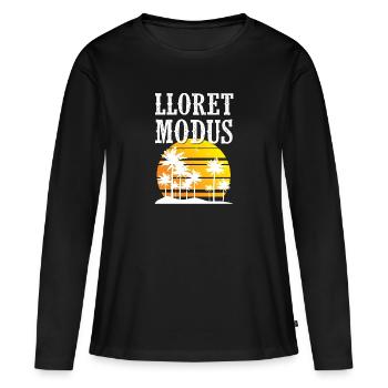 Lloret de Mar mode - T-shirt manches longues Premium bio Femme - noir - Devant - Julia (174cm)